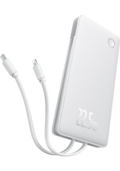 Airpow Lite Power Bank 10000 Mah 22.5W Entegre Type-C ve Lightning Kablolu - Siyah
