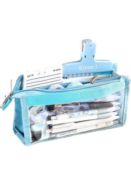 Çok Işlevli Görünür Pencereli, Büyük Kapasiteli Altı Katmanlı Şeffaf Kalem Kutusu (Yurt Dışından)