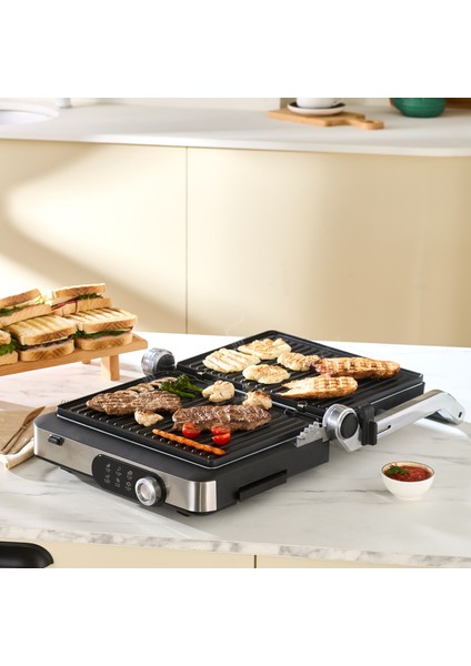 Gastro Gourmet Izgara ve Tost Makinesi Inox 2000 W 6 Dilim Kapasiteli