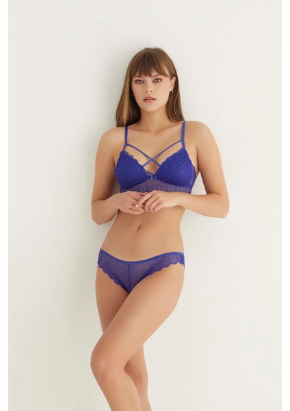 Saks Destekli Çapraz Dantelli Bralet Takım 5527 - KTJ8808-1646