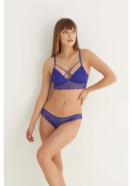 Saks Destekli Çapraz Dantelli Bralet Takım 5527 - KTJ8808-1646