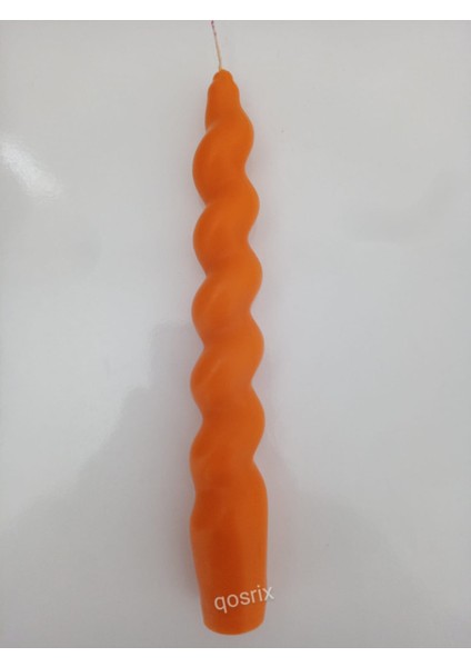 Turuncu Italyan Burgulu Şamdan Soya Mumu Doğal Kokulu Çubuk Konik Burgu Spiral Mum Dekoratif 1 Adet fırsatları