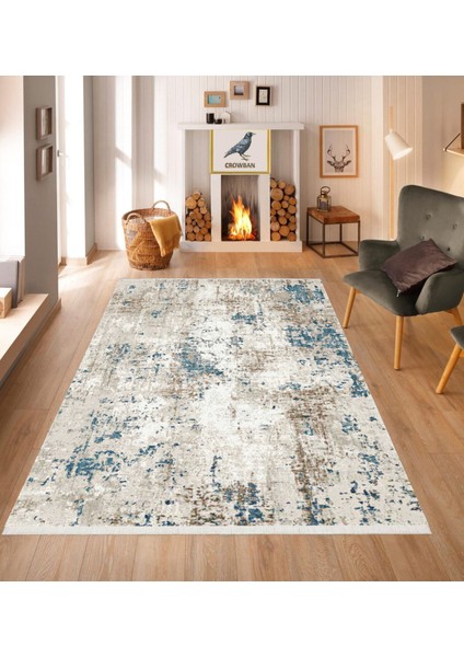 Kaymaz Taban Makinada Yıkanabilir Salon Halısı Mutfak Yuvarlak Halı Bohem Cool Halı Yolluk