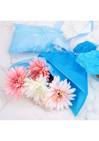 Pelur Kağıt - Hediye Ve Çiçek Paketleme Kağıdı, 25’Li Paket, 50x70 Cm, Mavi fiyatları