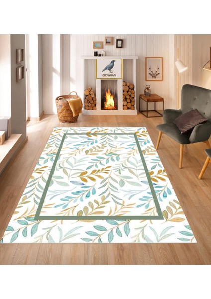 Kaymaz Taban Makinada Yıkanabilir Salon Halısı Mutfak Yuvarlak Halı Bohem Halı Yolluk