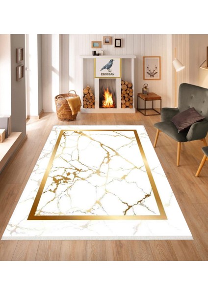 Kaymaz Taban Makinada Yıkanabilir Salon Halısı Mutfak Yuvarlak Halı Bohem Cool Halı Yolluk