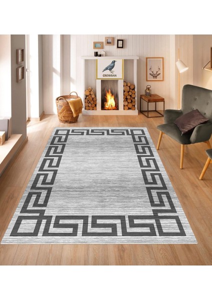 Kaymaz Taban Makinada Yıkanabilir Salon Halısı Mutfak Yuvarlak Halı Bohem Cool Halı Yolluk