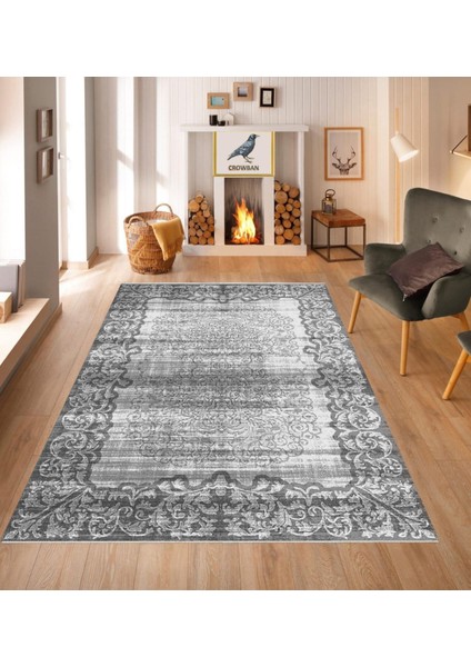 Crowban Kaymaz Taban Makinada Yıkanabilir Salon Halısı Mutfak Yuvarlak Halı Bohem Cool Halı Yolluk