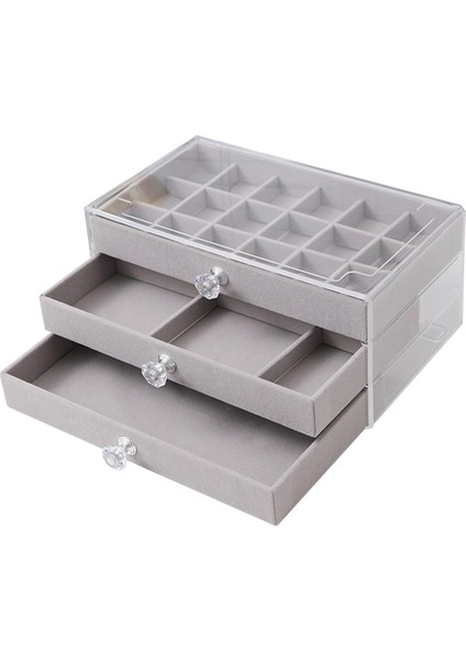 Mücevher Düzenleyici Kutusu Masaüstü Mücevher Kutusu Bilezik Gri (Yurt Dışından)