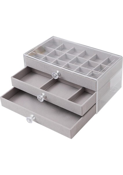 Mücevher Düzenleyici Kutusu Masaüstü Mücevher Kutusu Bilezik Gri (Yurt Dışından) modelleri