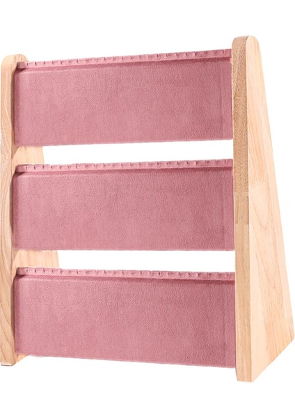 Kolye Sergileme Standı Bilezik Zincirleri Depolama Ahşap Sergileme Rafı Bağımsız Açık Pembe (Yurt Dışından)