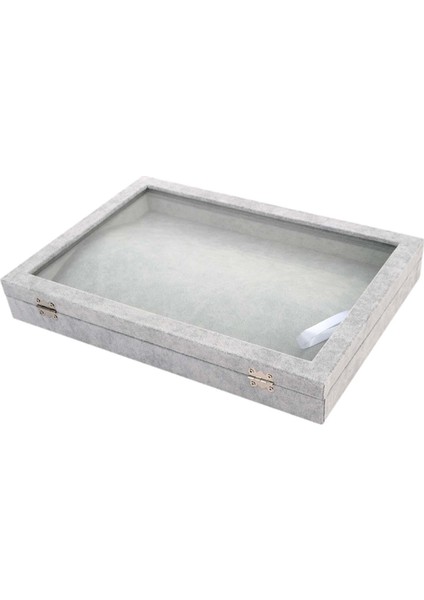 Kolye Düzenleyici Vitrin Kutusu Şeffaf Kapaklı Kilitlenebilir Mücevher Sergileme Gri (Yurt Dışından) fiyatları