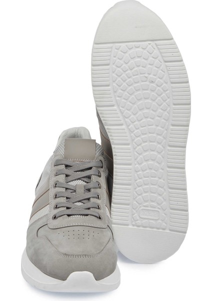 Gri Deri-Tekstil Erkek Sneaker - E24I1AY56869-A40 Gri