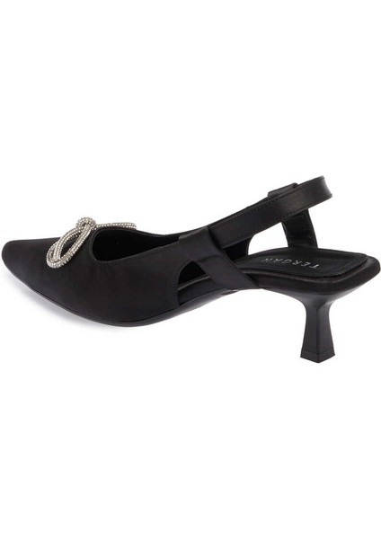 Siyah Tekstil Kadın Stiletto - K24I1AY67330-A10 Siyah