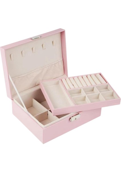 Uzay Mücevher Tutucu Hediye Kutusu Kolye Seyahat Pembe (Yurt Dışından)