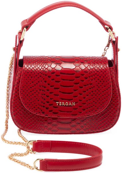 Kırmızı Hakiki Deri Kadın El Çantası - S24Y1BC80199-G2D