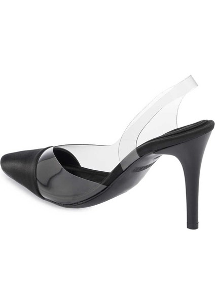 Siyah Vegan-Tekstil Kadın Stiletto - K24I1AY67327-A10 Siyah