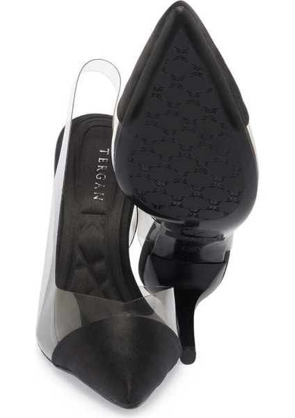 Siyah Vegan-Tekstil Kadın Stiletto - K24I1AY67327-A10 Siyah