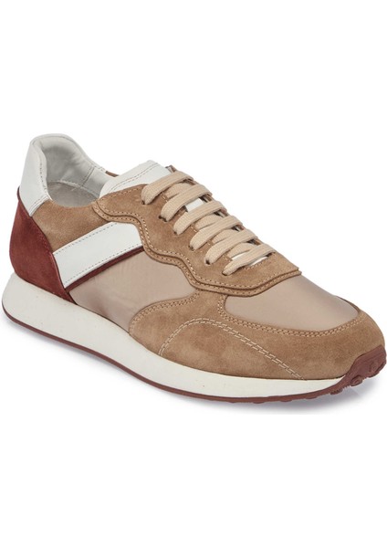 Bej Deri-Tekstil Erkek Sneaker - E24I1AY56849-B79 Bej