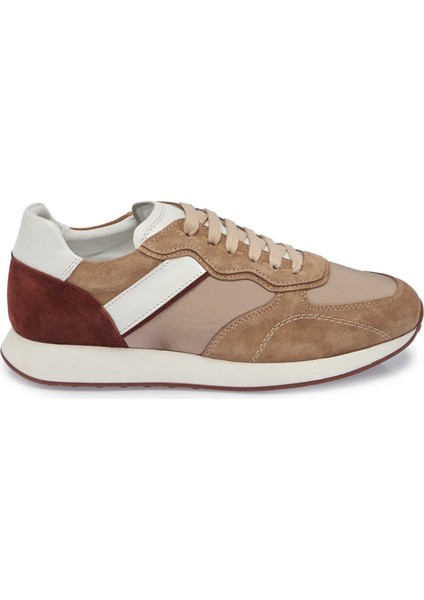 Bej Deri-Tekstil Erkek Sneaker - E24I1AY56849-B79 Bej