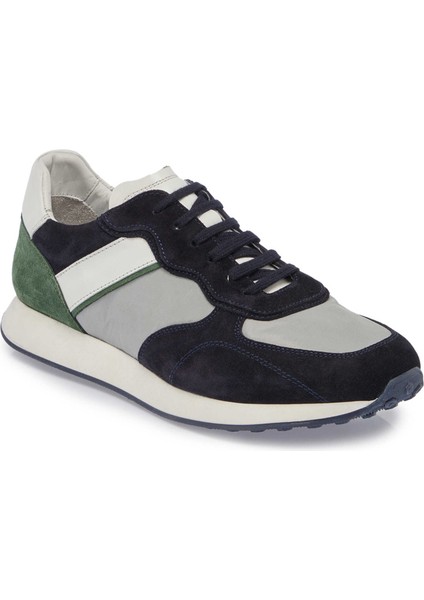 Lacivert Deri-Tekstil Erkek Sneaker - E24I1AY56849-D44 Lacivert