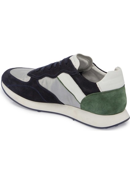 Lacivert Deri-Tekstil Erkek Sneaker - E24I1AY56849-D44 Lacivert