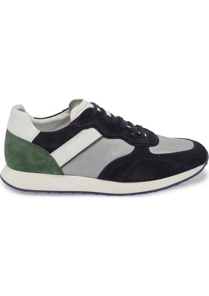 Lacivert Deri-Tekstil Erkek Sneaker - E24I1AY56849-D44 Lacivert