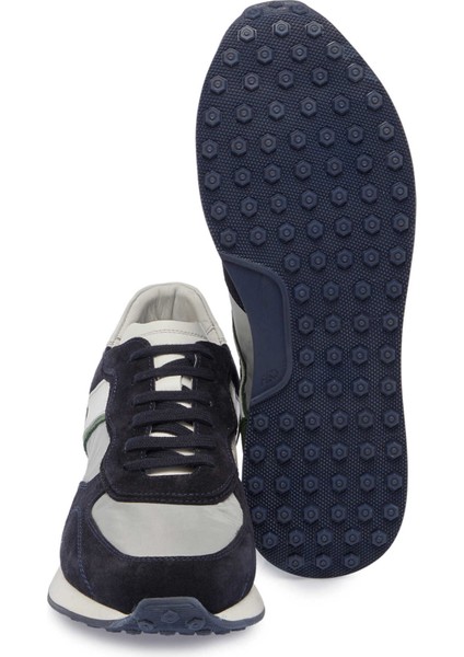 Lacivert Deri-Tekstil Erkek Sneaker - E24I1AY56849-D44 Lacivert