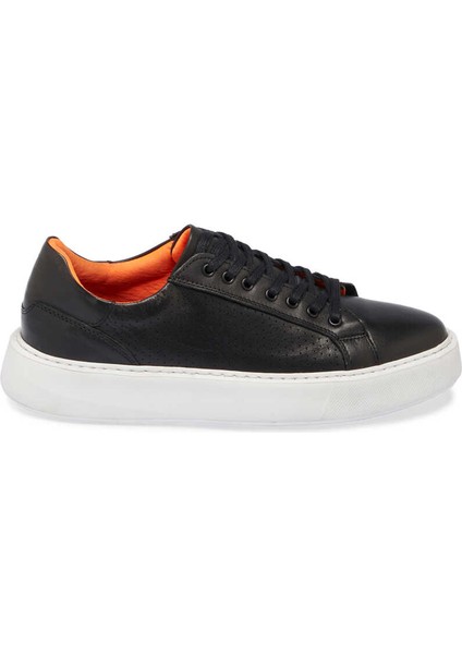 Siyah Deri Erkek Sneaker - E24I1AY56811-A43 Siyah