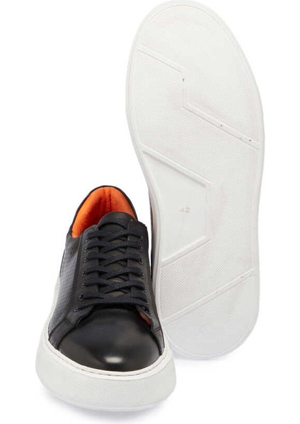 Siyah Deri Erkek Sneaker - E24I1AY56811-A43 Siyah