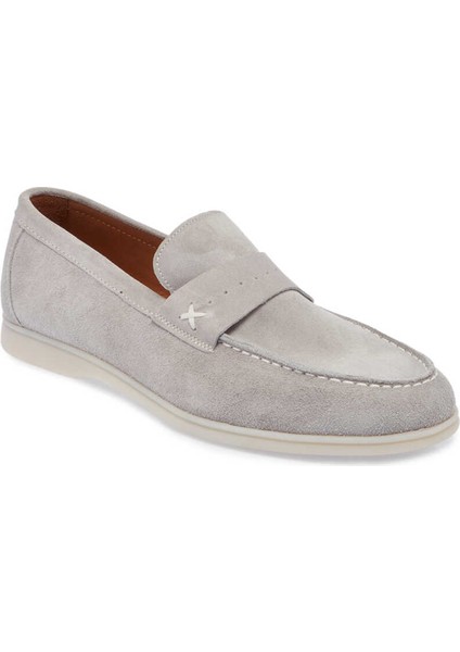 Gri Süet Deri Erkek Loafer - E24I1AY56788-K56 Gri