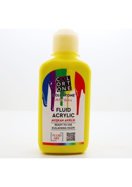 Sanat Boyaları Fluid ACRYLIC150 ml (Limon Sarı)