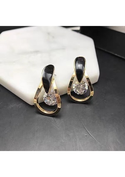 moda Kedi Gözü Elmas Küpe Kadın Ilkbahar ve Yaz Ince Yeni Stil Işık Lüks High-End Küpe (Yurt Dışından)