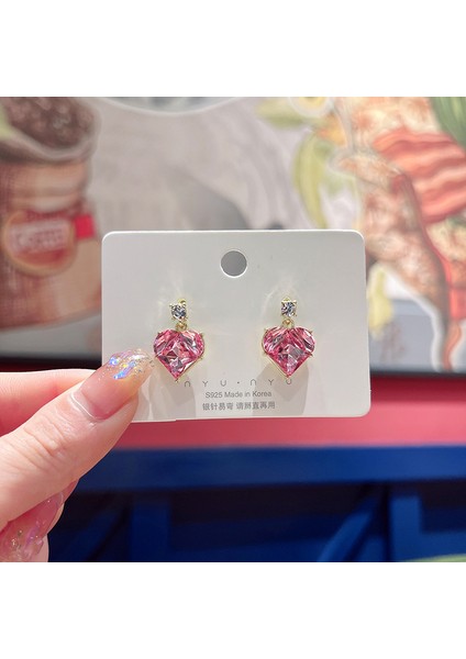 gümüş Iğne Seti Kedi Gözü Küpeler, Üst Düzey, Modaya Uygun ve Çok Yönlü, Hafif Lüks Küpeler, Sade ve Zarif Zirkon Küpeler (Yurt Dışından)