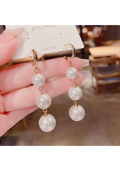 popüler 925 Gümüş Iğne Küpe Klasik Geometrik Uzun Püskül Küpe (Yurt Dışından)