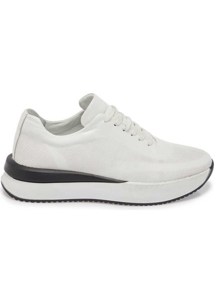 Beyaz Deri Kadın Sneaker - K24I1AY67313-A26  Beyaz