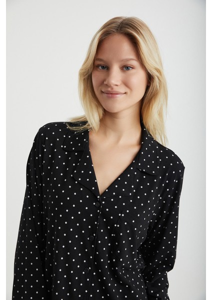 Polka Düğmeli Pijama Takımı