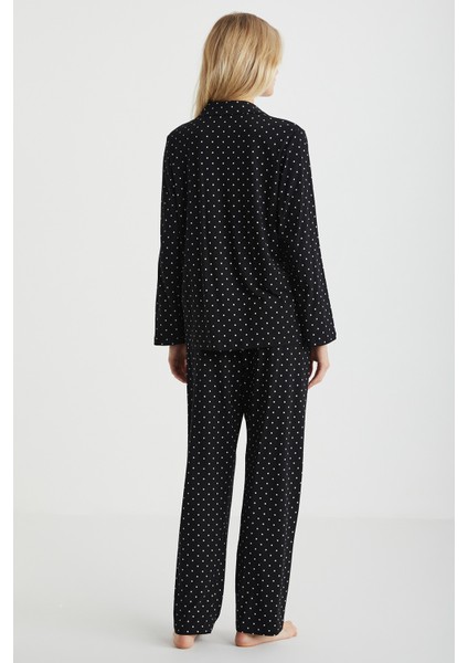 Polka Düğmeli Pijama Takımı