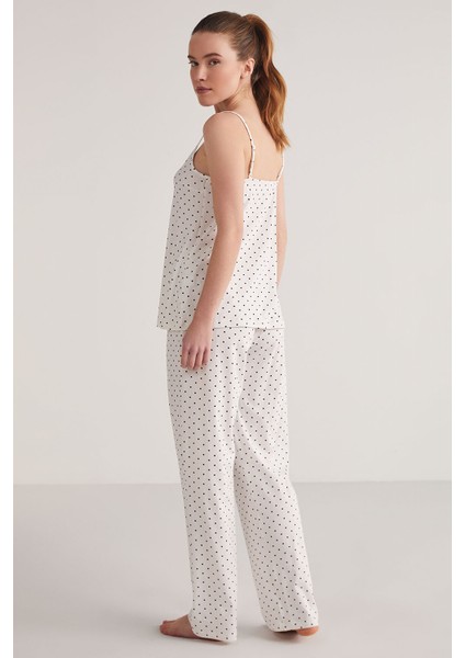 Polka Askılı Pijama Takımı