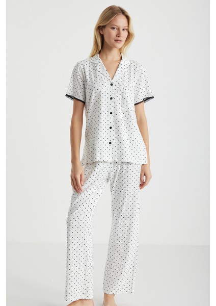 Polka Kısa Kol Pijama Takımı