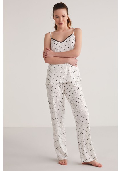 Polka Askılı Pijama Takımı