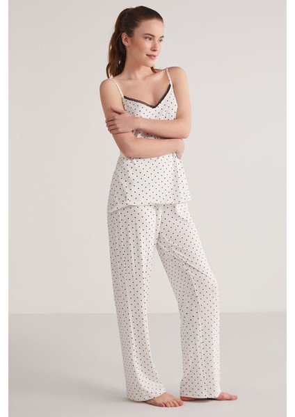 Polka Askılı Pijama Takımı