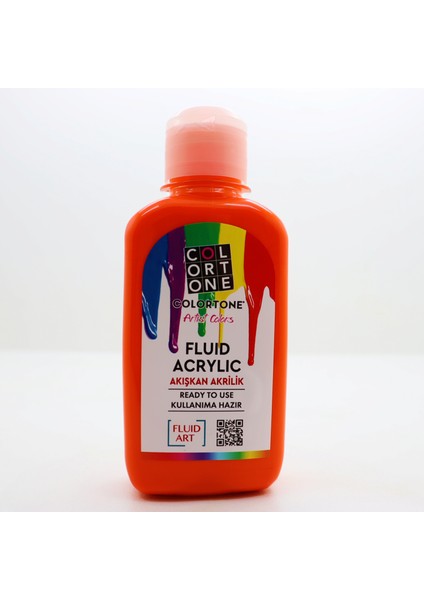 Sanat Boyaları Fluid Acrylic 150 ml (Oranj)