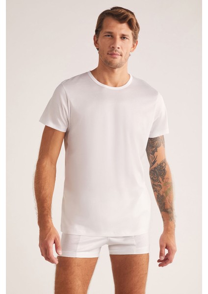 Elite Bisiklet yaka Pamuk Merserize Tshirt