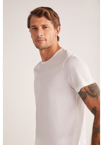 Elite Bisiklet yaka Pamuk Merserize Tshirt