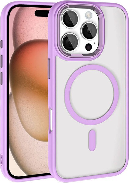 iPhone 16 Pro Kılıf Kamera Çıkıntılı Şarj Destekli Renkli Hassas Butonlu Kapak Krom-Mag