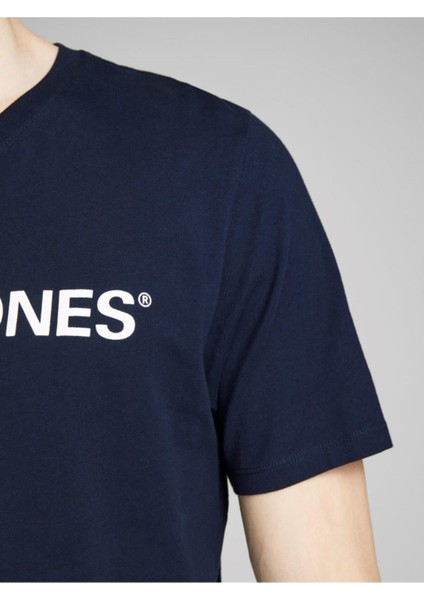 Jack&jones 12137126 On Jack&jones Yazılı 0 Yaka Kısa Kol Tsh Lacivert-Xxl fırsatları