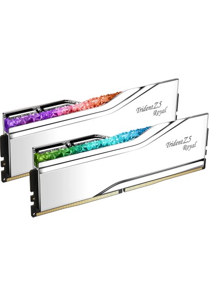 Gskıll Trident Z5 Royal Silver Rgb DDR5-6400MHZ CL32 32GB (2X16GB) Dual (32-39-39-102) 1.40V