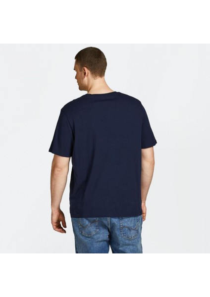 Jack&jones 12158505 Kalın Jack&jones Yazı 0 Yaka Kısa Kol Tshırt Lacivert-8xl