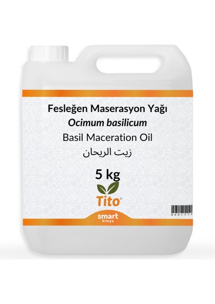 Fesleğen Maserasyon Yağı Ocimum Basilicum 5 kg